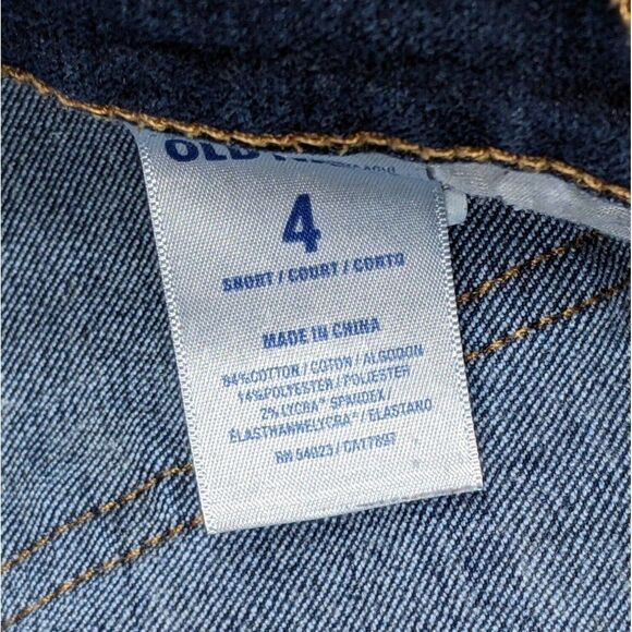 (3/$35) Old Navy Size 4 Short The Sweetheart Fringe Hem Denim Blue Jeans Capris - Picture 5 of 11